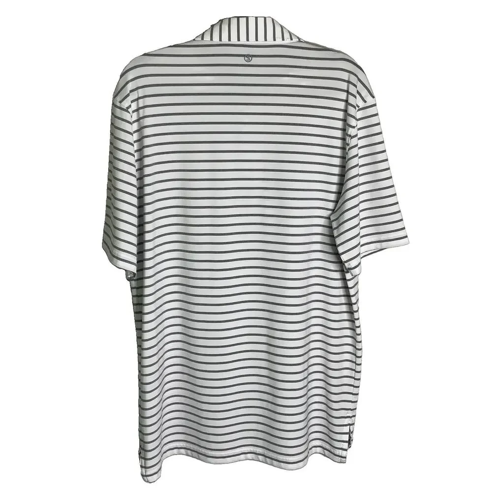 Stitch Vintage Lot Of 2 Polo Shirts Men’s M/L Gray Stripe Golf Stretch - Picture 5 of 16